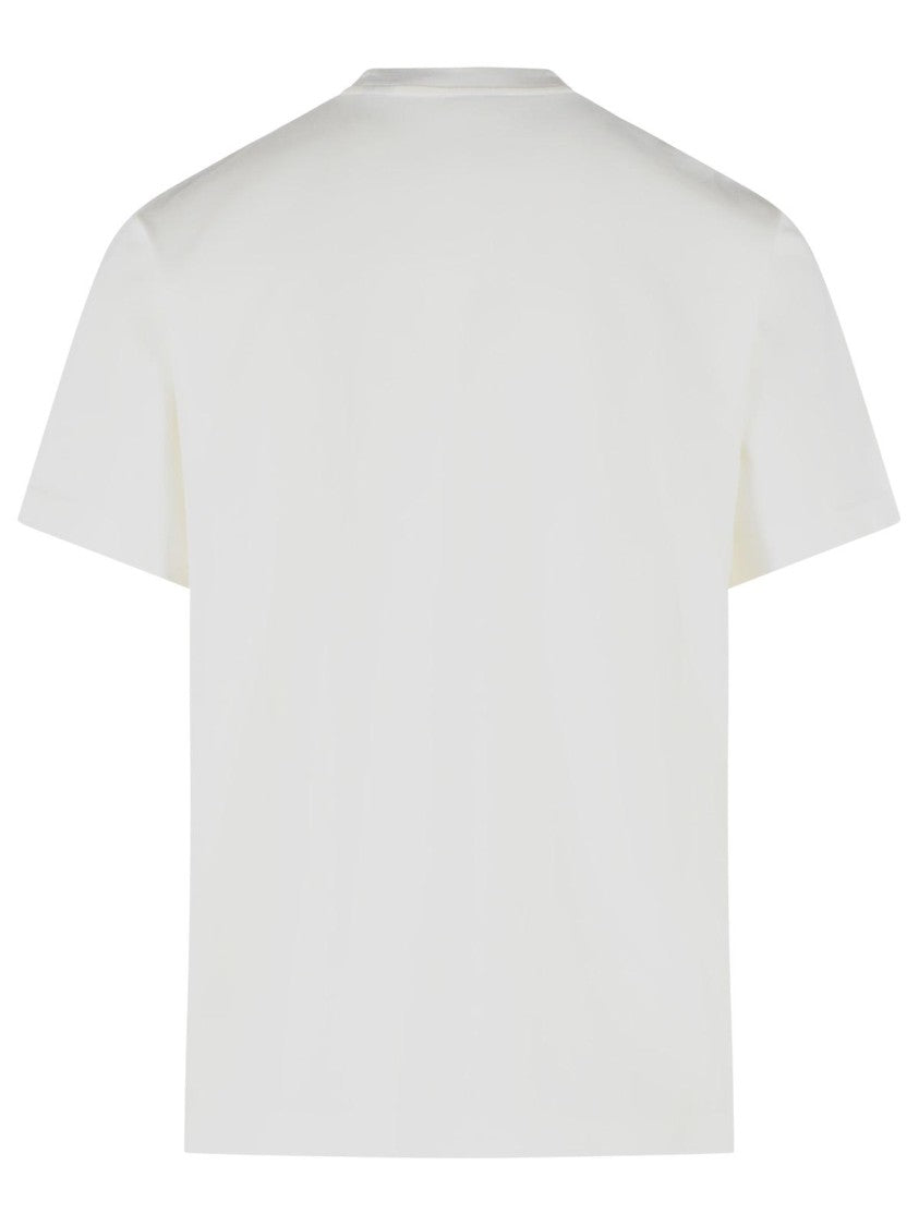 Burberry White Seth Check Insert Cotton T-Shirt