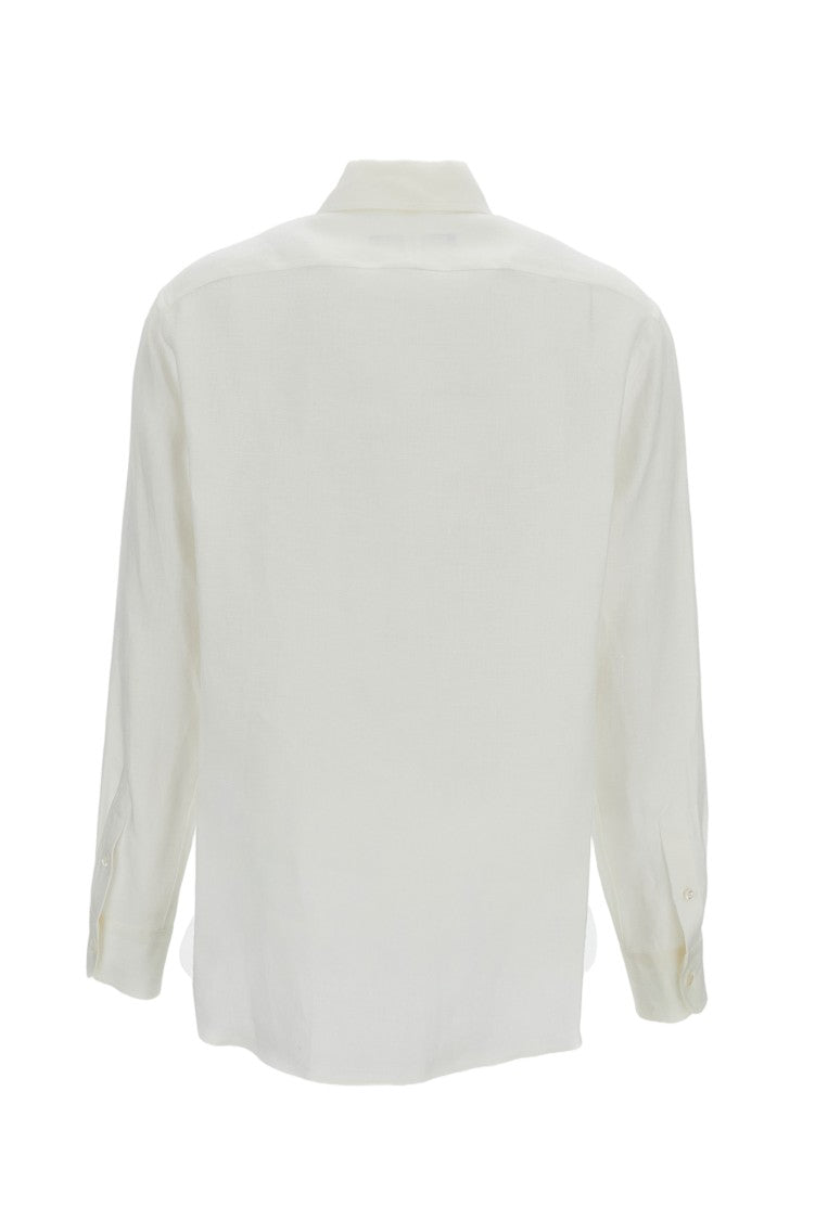 Ralph Lauren Collection Beige Linen Button-Up Shirt