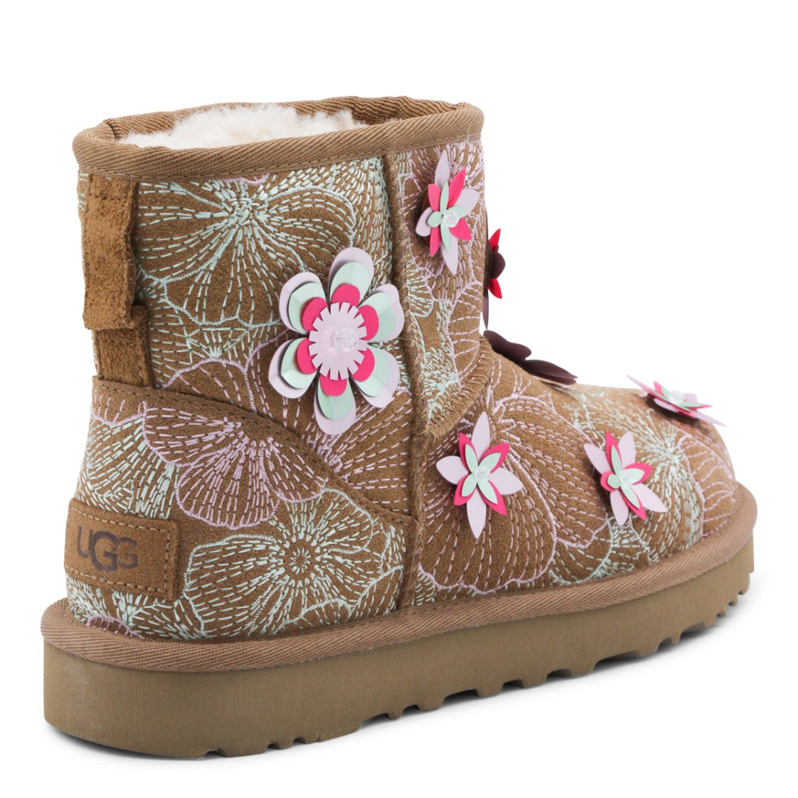 Ugg Ankle Boots With 3D Floral Appliqués