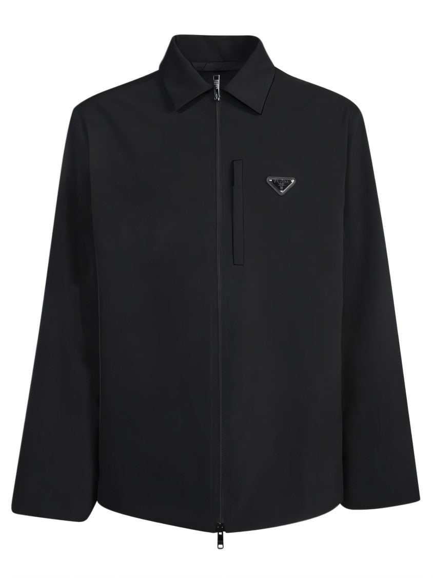 Prada Black Jacket With Front Zip Closure