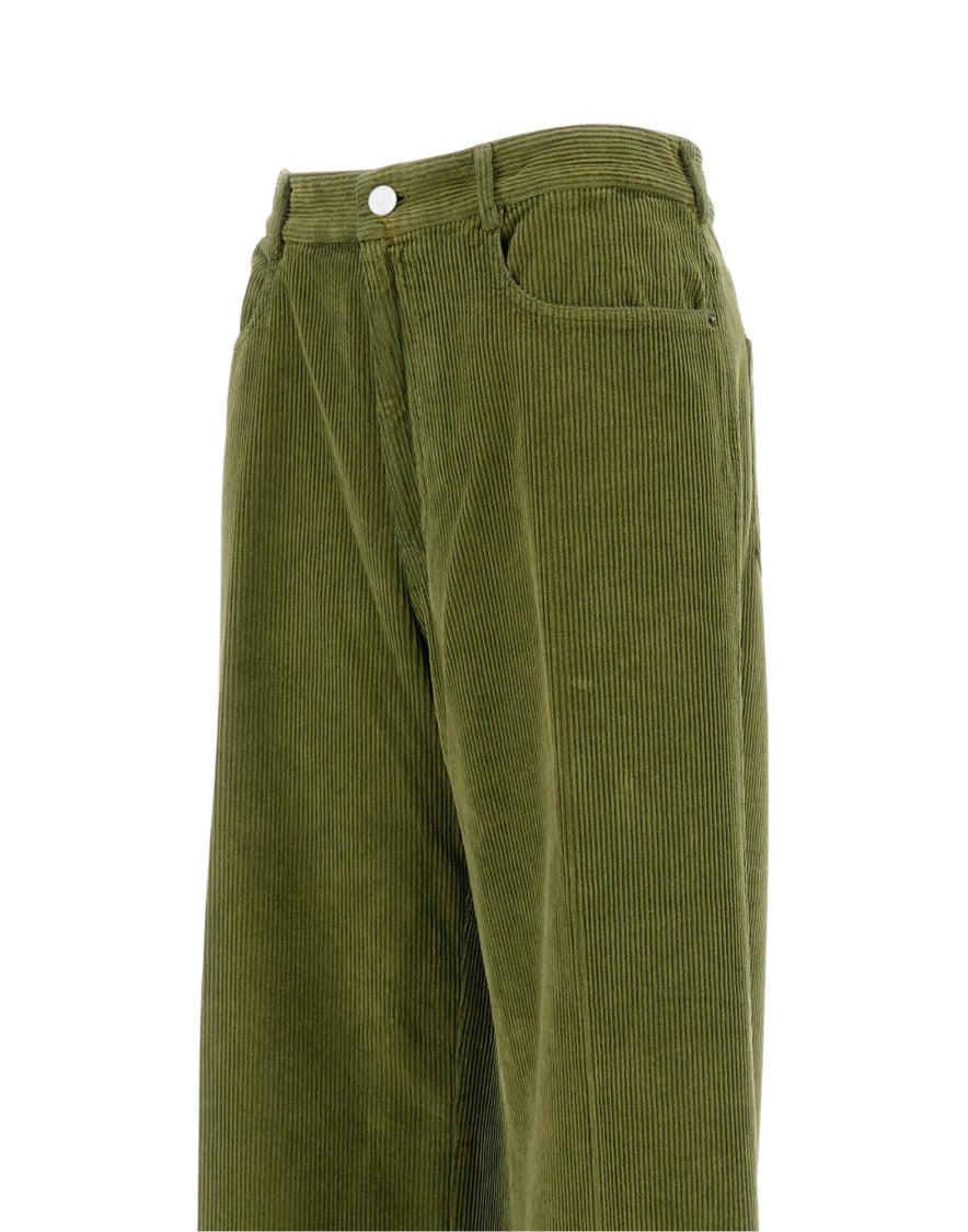 Cellar Door High-Waisted Ribbed Stretch Corduroy Trousers