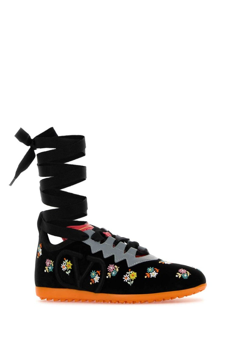 Valentino Garavani Black Velvet Chromathon Sneakers