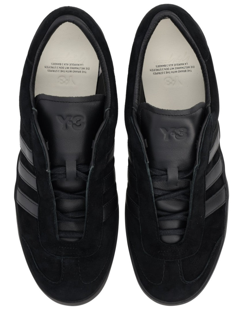 Y-3 Gazelle Black Leather Embossed Sneakers