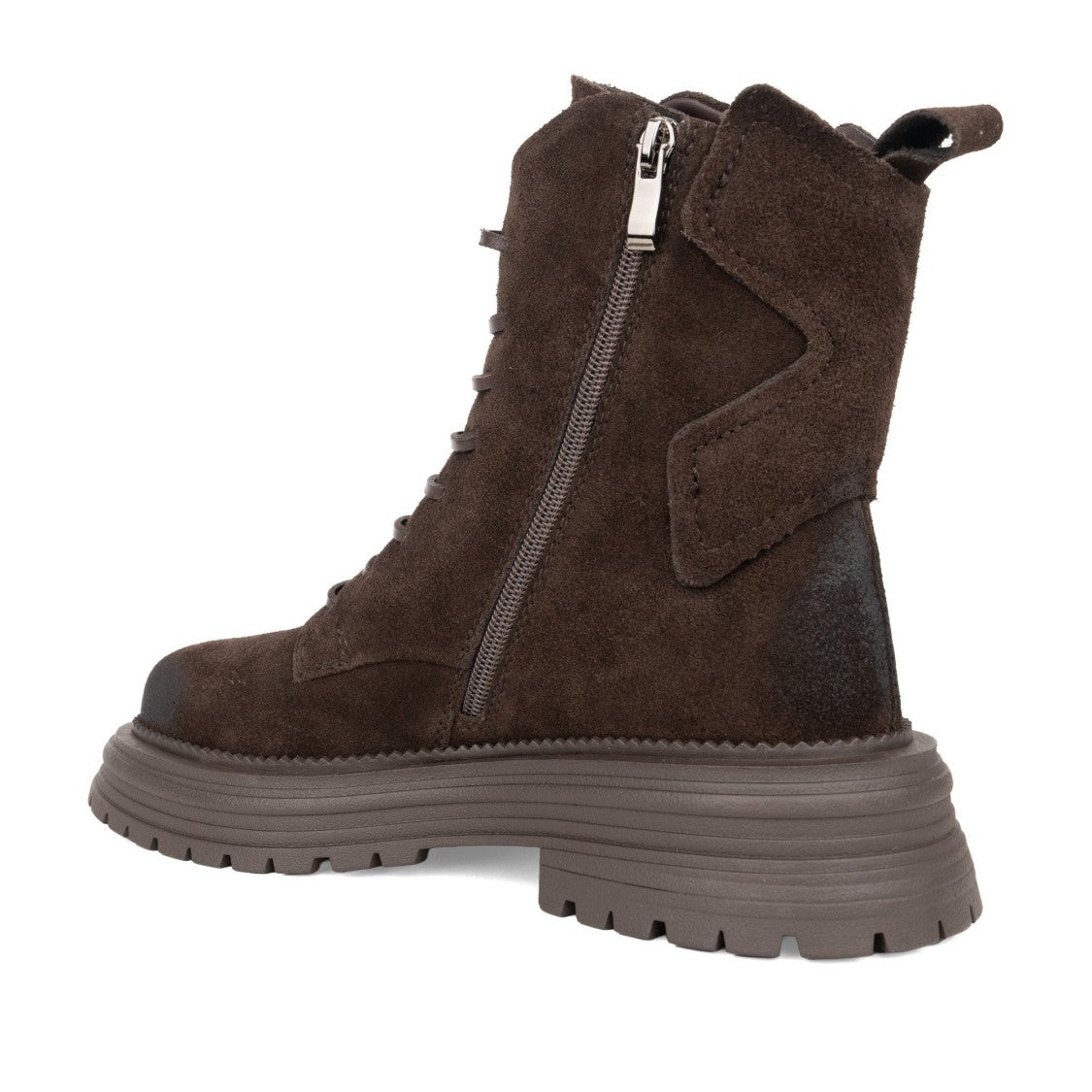 Linda Baumann Brown Rugged Lace-Up Suede Ankle Boots