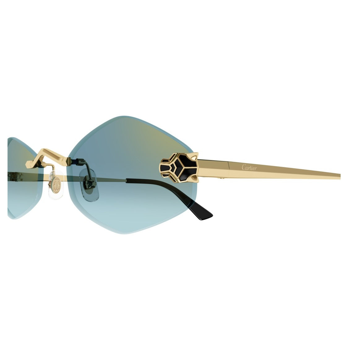 Cartier Rimless Sunglasses With Gradient Lenses And Panther Motif