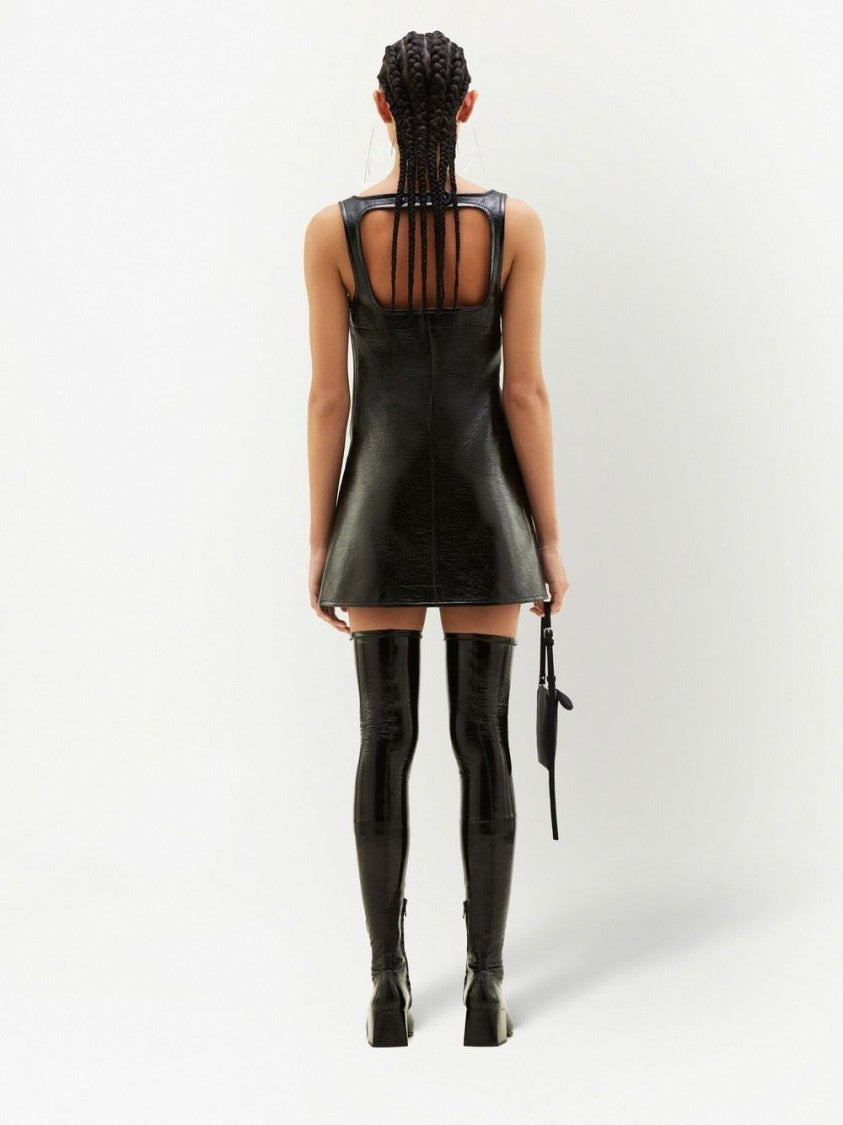 Courrèges Stretch-Cotton Faux Leather Shift Dress