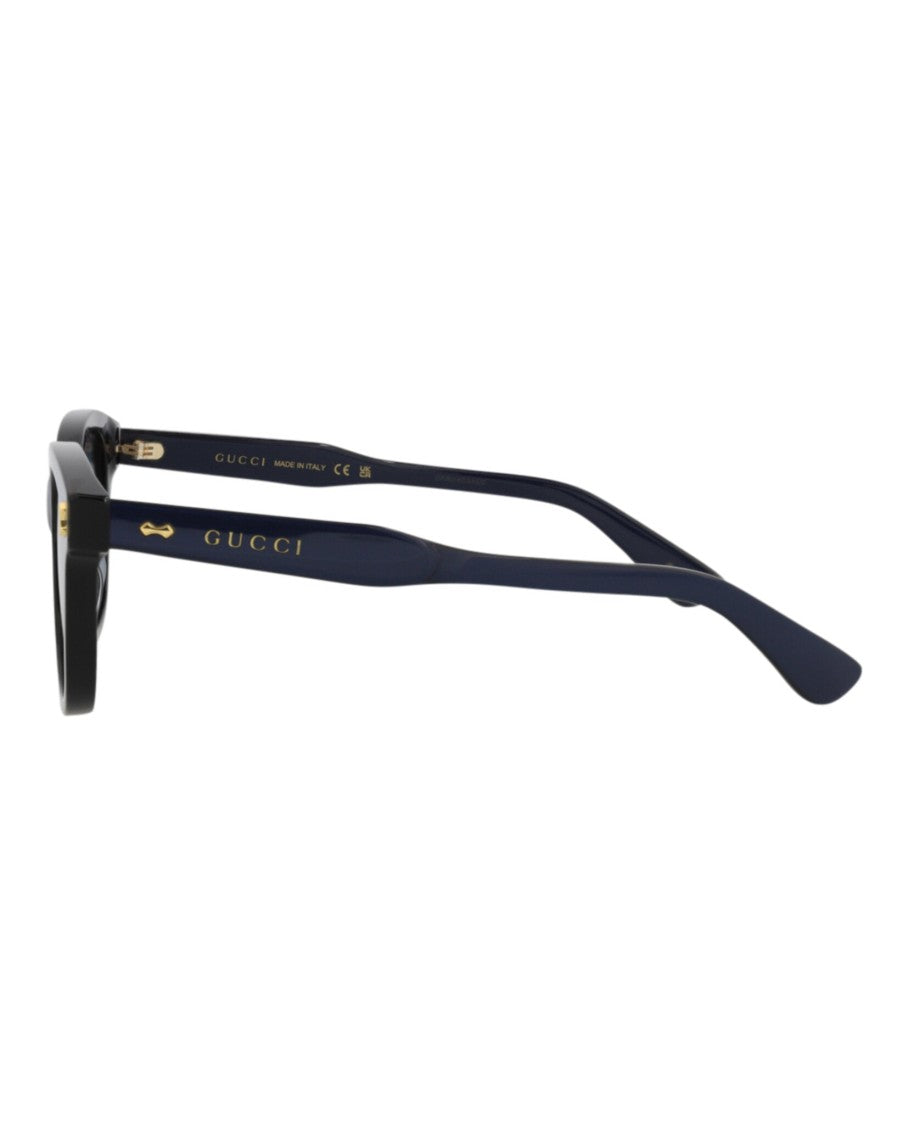 Gucci Square-Frame Sunglasses In Recycled Acetate With Gold Accents