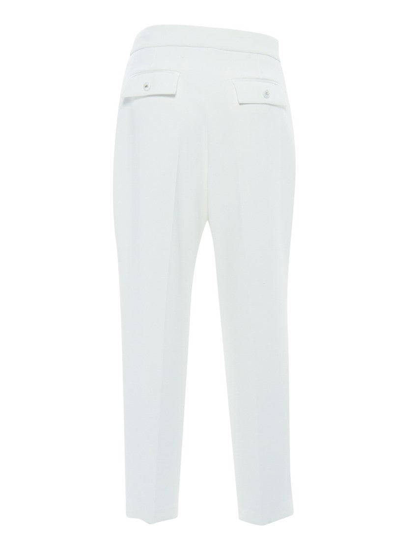 Elisabetta Franchi Cropped White Trousers