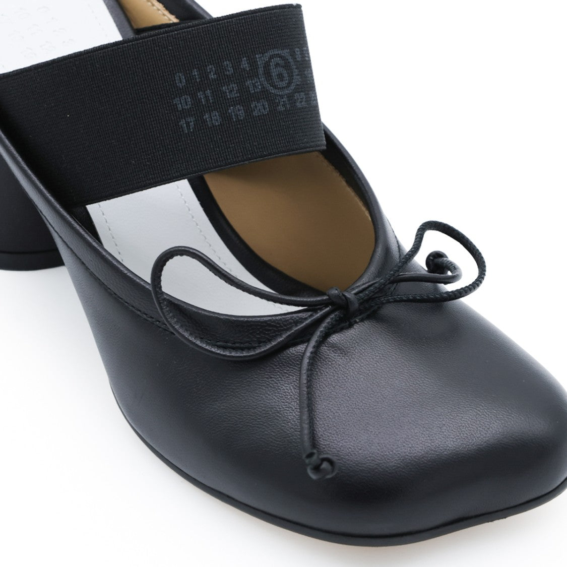 Mm6 By Maison Margiela Black Leather Numeric Anatomic Sandals