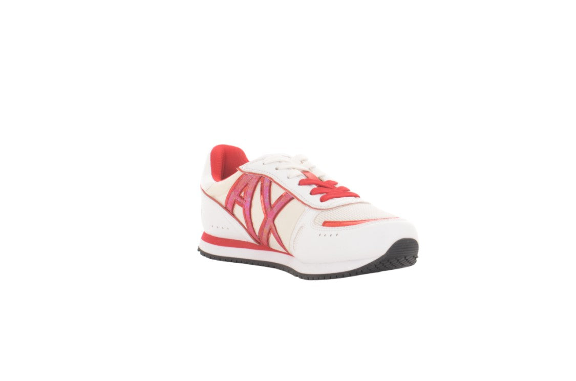 Armani Exchange White Armani Exchange Red Accent Sneakers