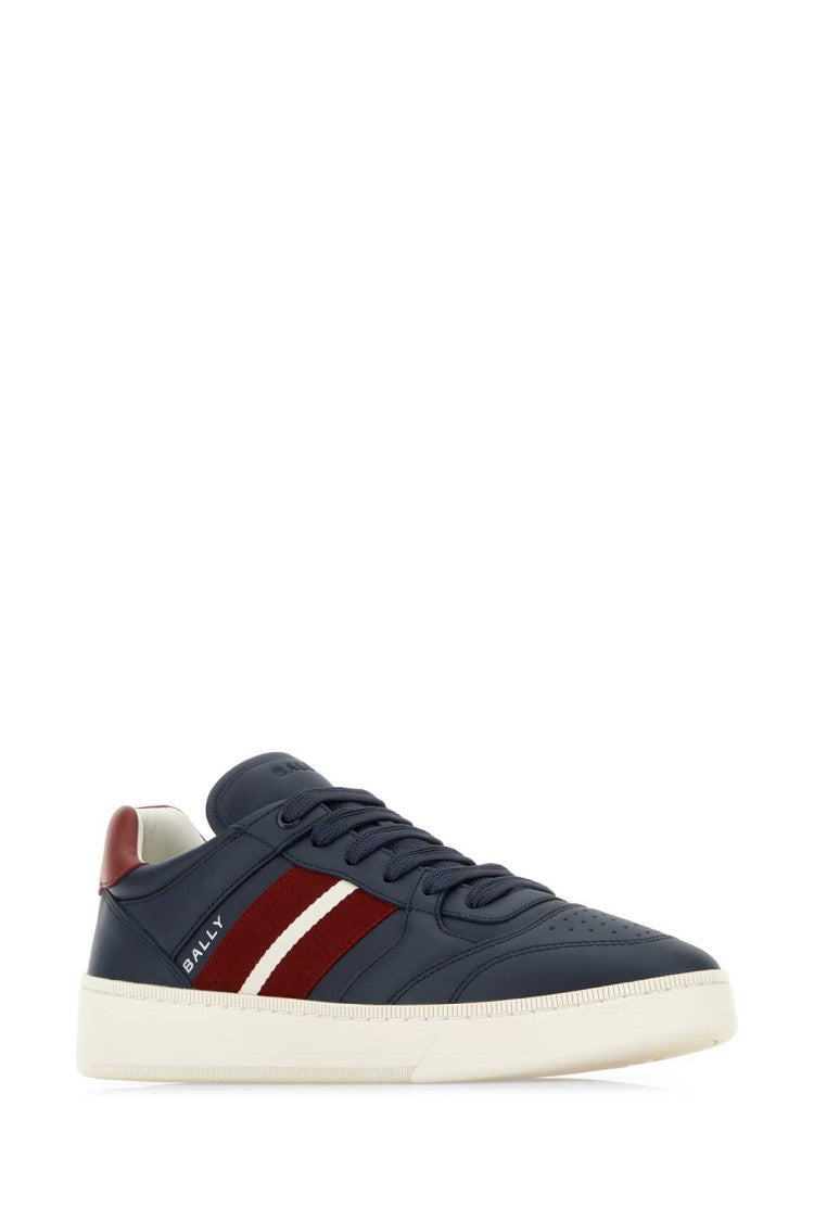 Bally Navy Blue Leather Rebby Sneakers
