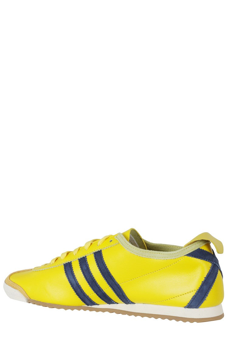 Adidas Originals Yellow Italy 60S Dark Blue Logo Leather Sneakers