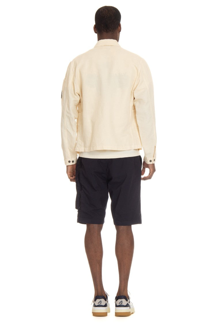 C.P. Company Casual Cotton-Linen Overshirt With Button Closure