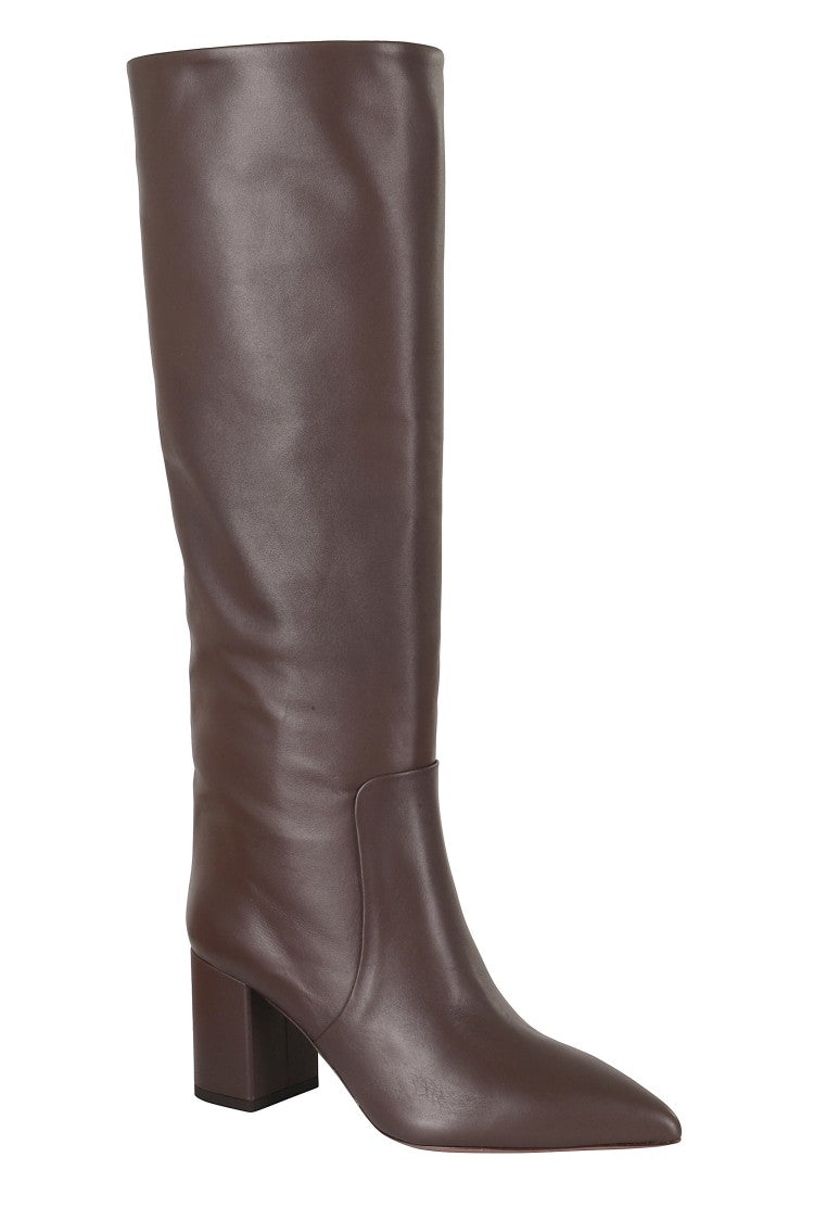 Paris Texas Ebony Anja 70 Square Heel Leather Boots