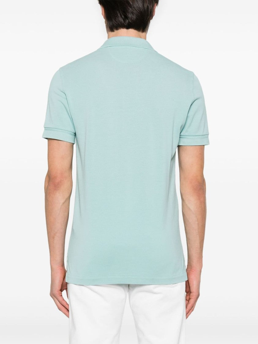 Tom Ford Powder Blue Polo Shirt With Embroidered Logo