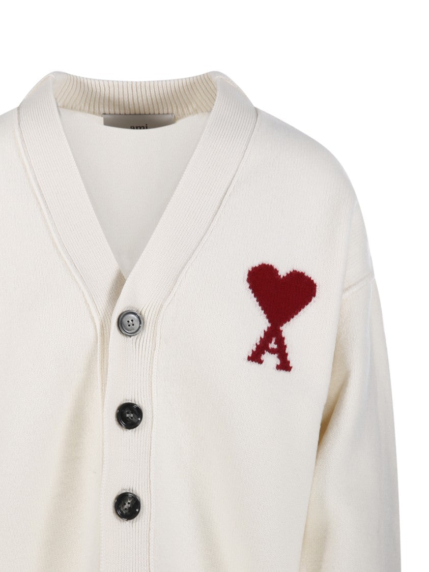 Ami Adc Cardigan V Neck Felted Merino