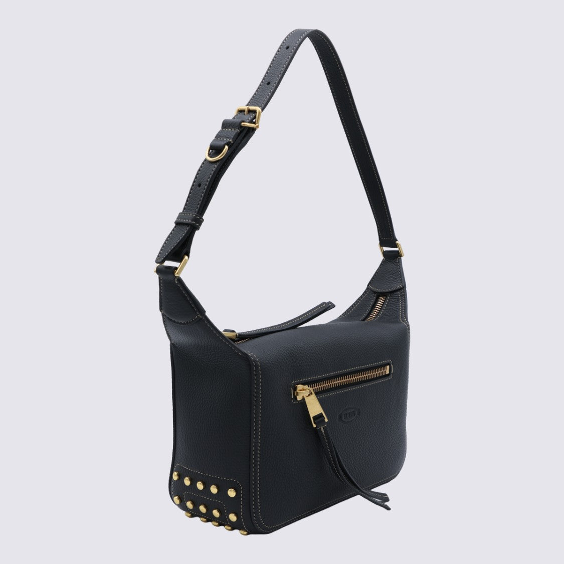 Tod's Structured Pebbled Shoulder Bag With Gold-Tone Accents