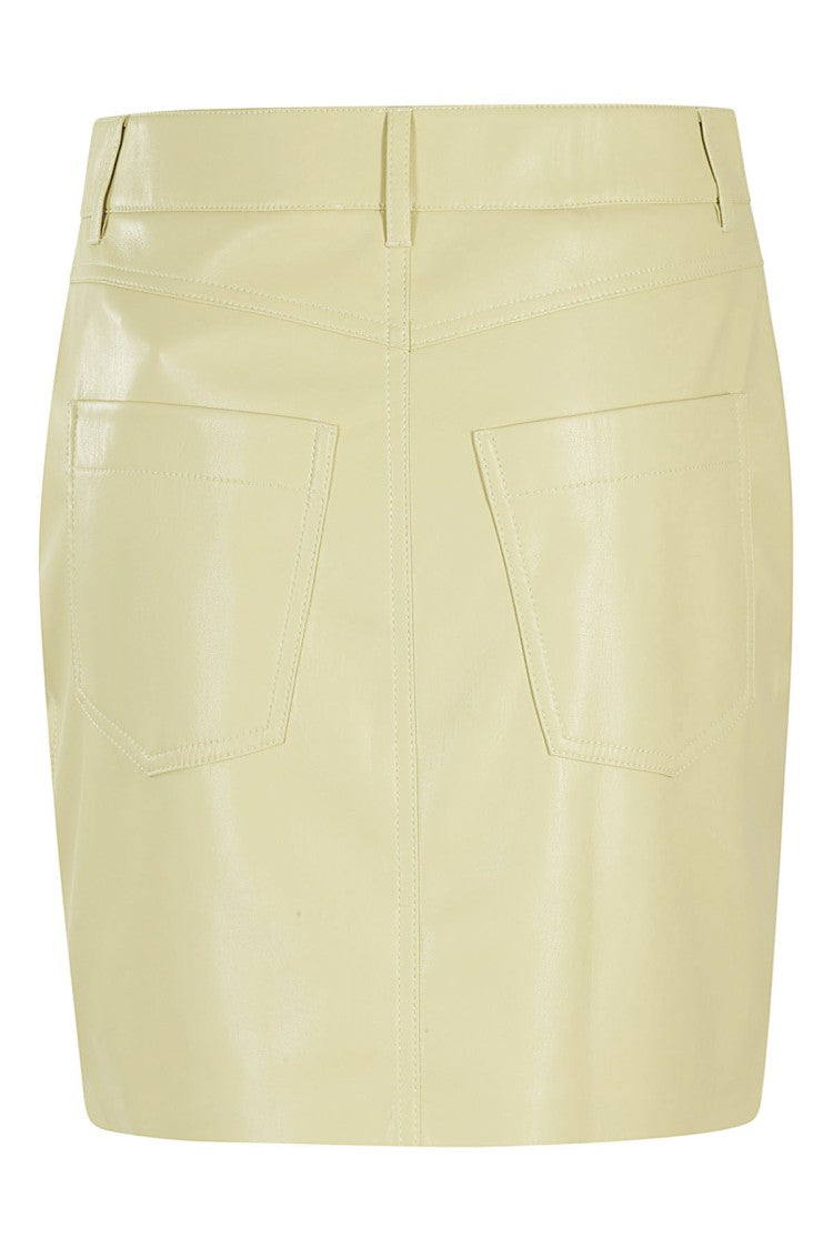 Nanushka Yellow Miray Faux Leather Skirt