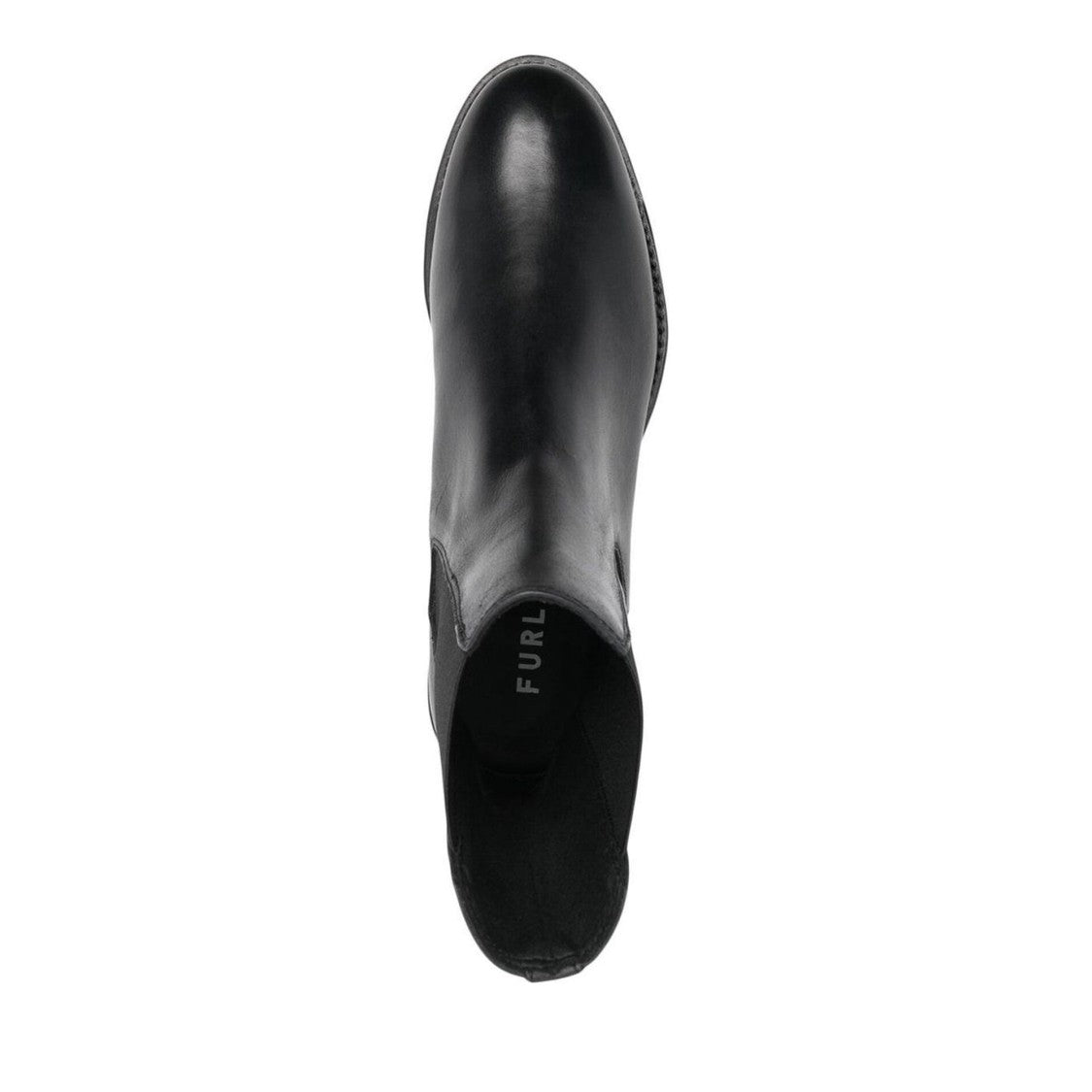 Furla Black Heritage Slip-On Metallic Detail Leather Chelsea Boots
