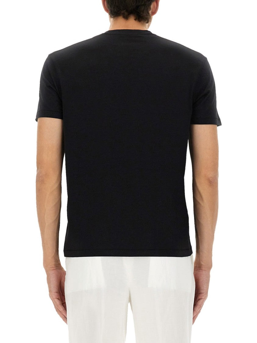 Tom Ford Regular Fit Black T-Shirt With Classic Crew Neckline