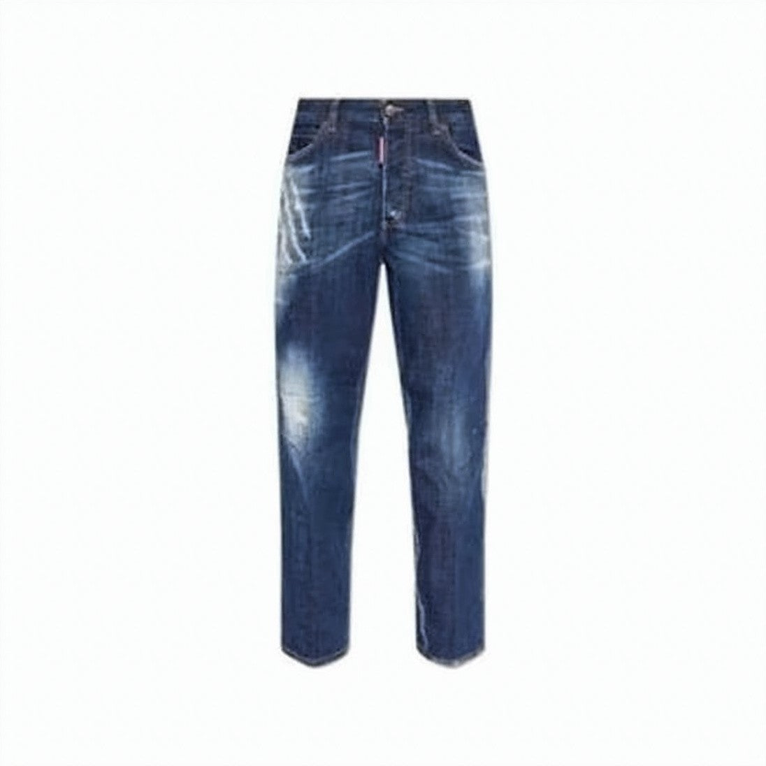 Dsquared2 Mid-Rise Straight-Leg Denim Pants With Distressed Detailing