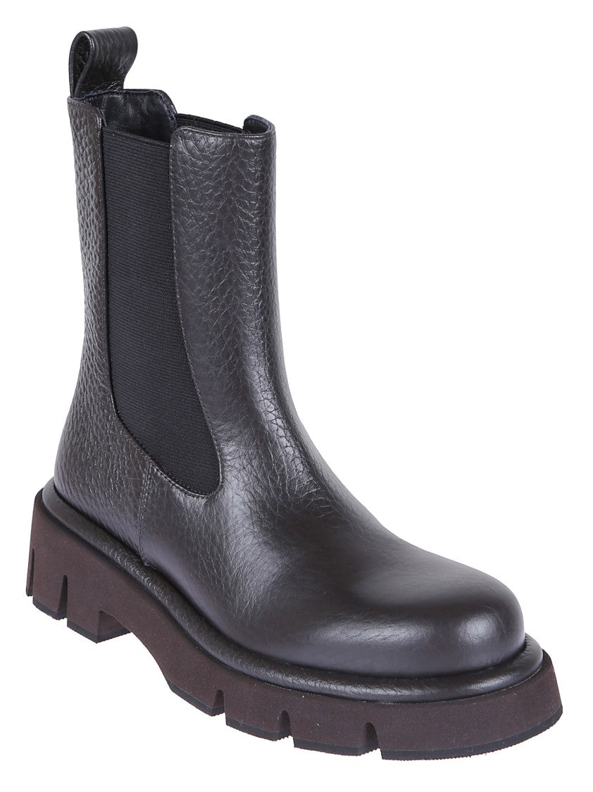 Paloma Barceló Textured Leather Chelsea Boots With Chunky Rubber Sole
