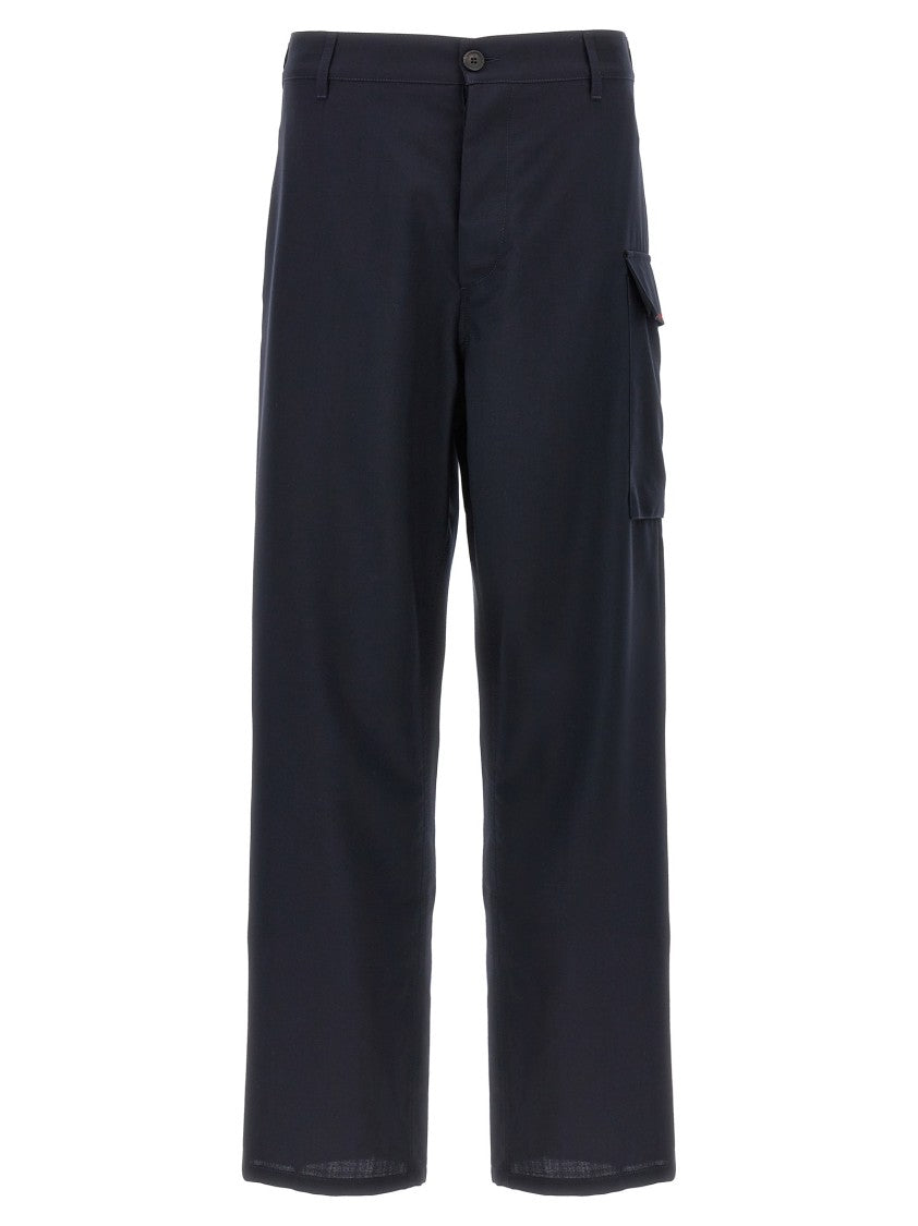 Marni Straight-Leg Virgin Wool Cargo Pants With Button Closure