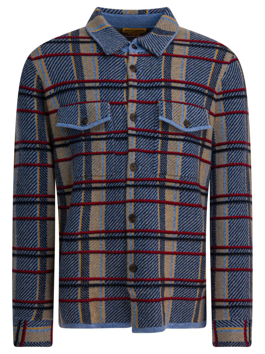 Guest In Residence Classic Plaid Cashmere Shirt With Button-Up Front