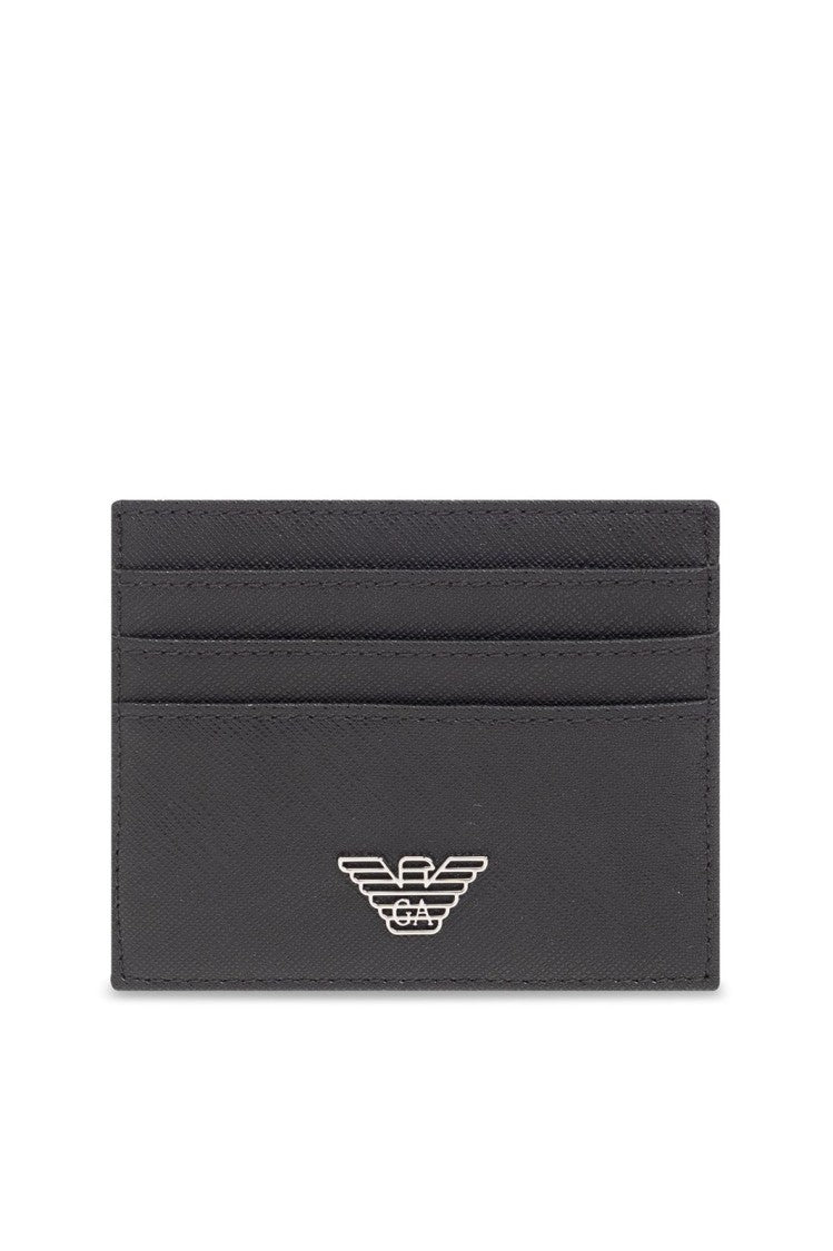 Emporio Armani Textured Black Wallet Set With Cardholder