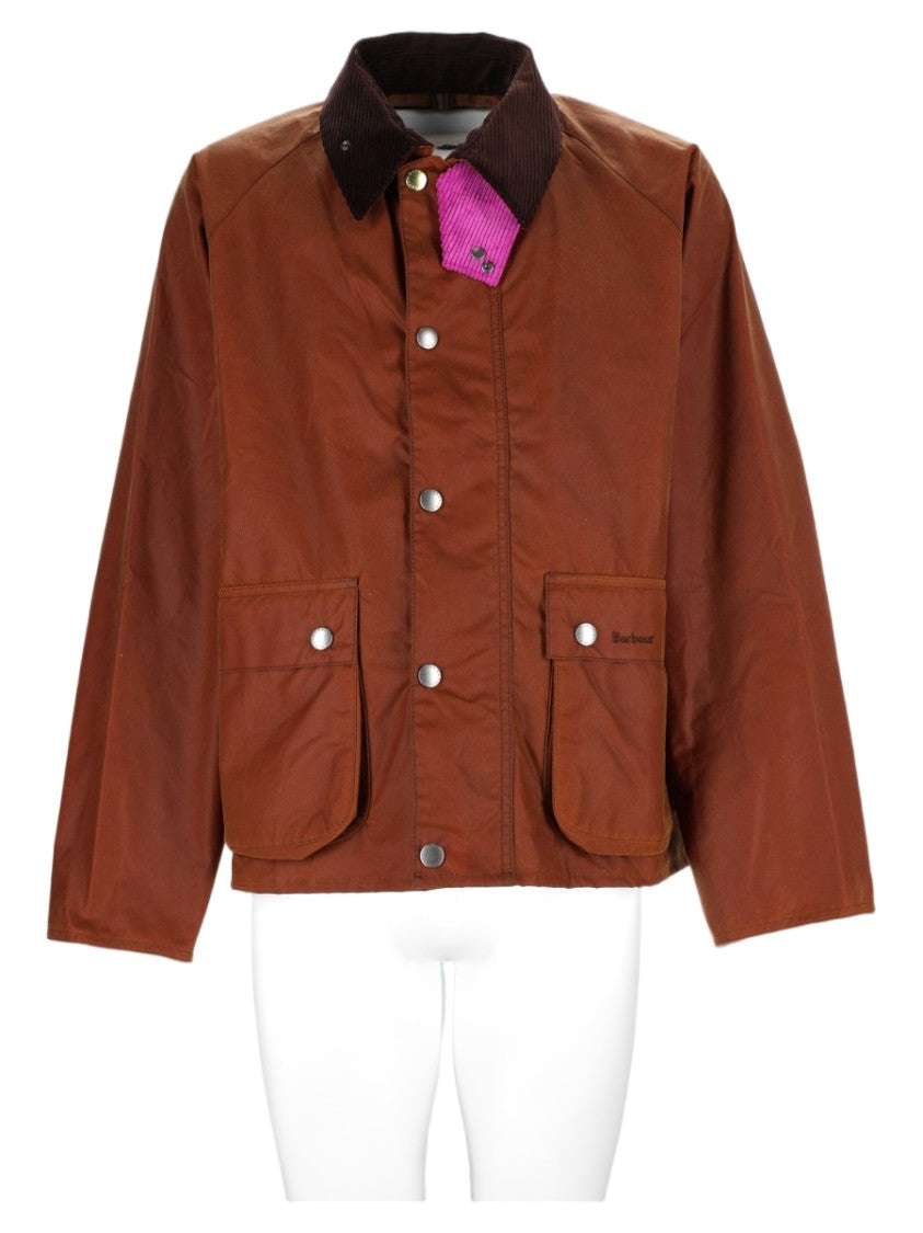 Barbour X Paul Smith Brown Corduroy Collar Waxed Cotton Jacket