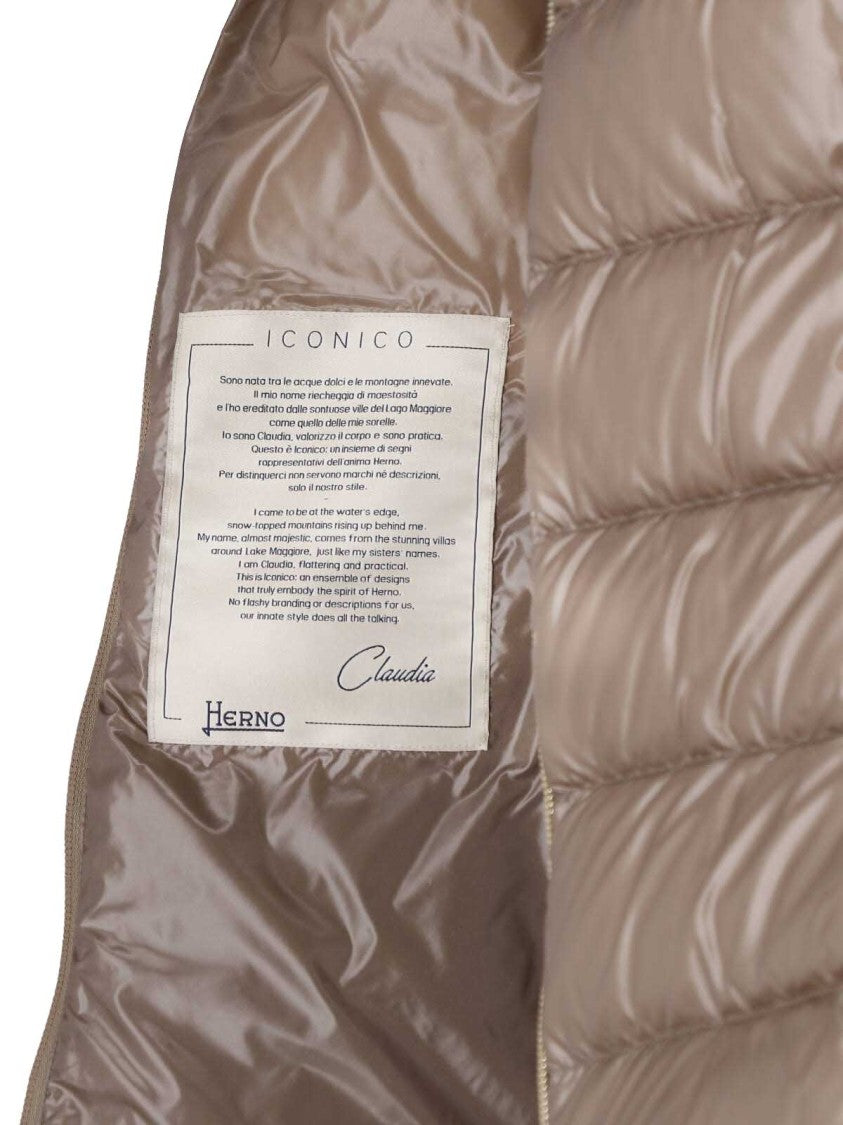 Herno Taupe Claudia Waterproof Belted Down Jacket