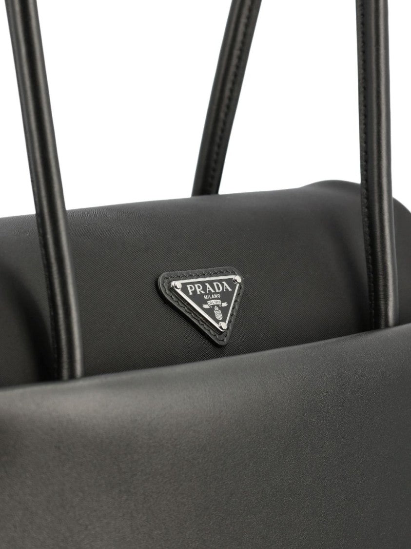 Prada Black Passage Leather Re-Nylon Flap Bag