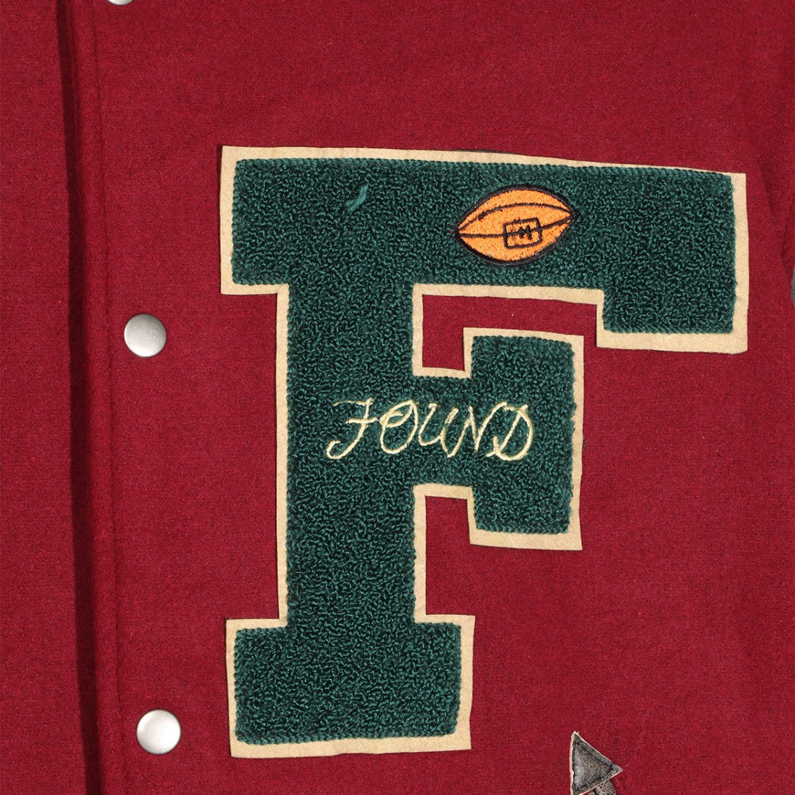 Found Varsity-Style Jacket With Embroidered Details And Contrasting Sleeves