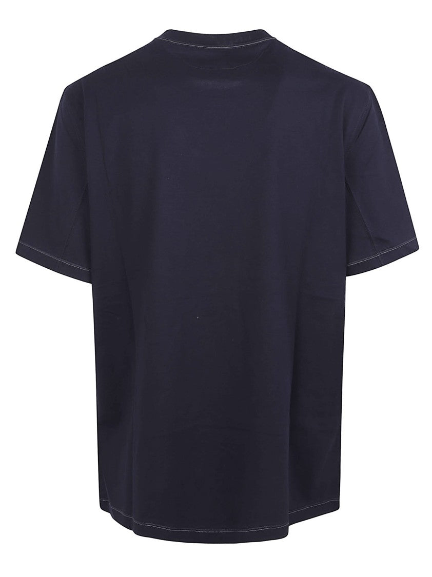Brunello Cucinelli Navy Blue Short-Sleeve T-Shirt