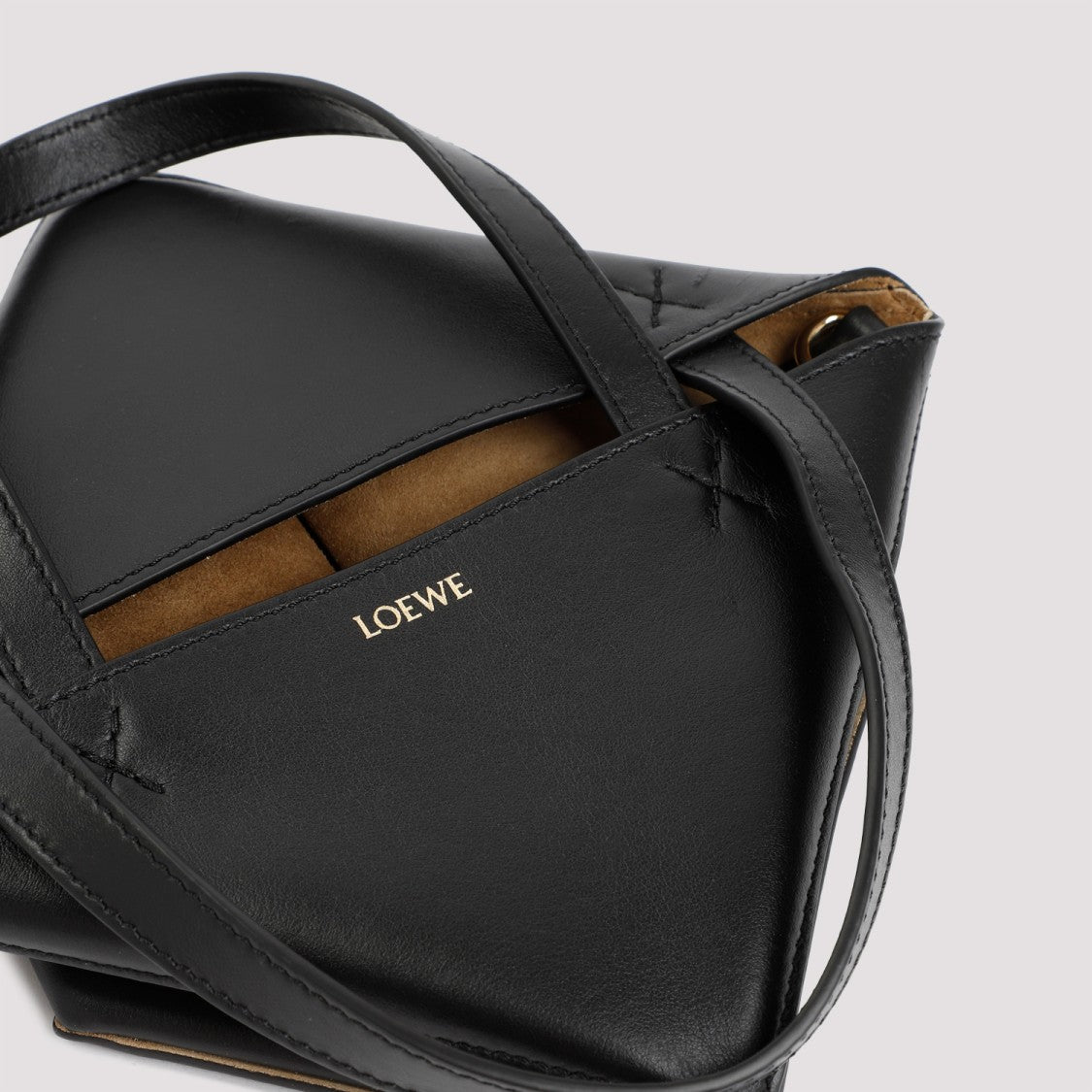 Loewe Black Calf Leather Puzzle Fold Tote Mini