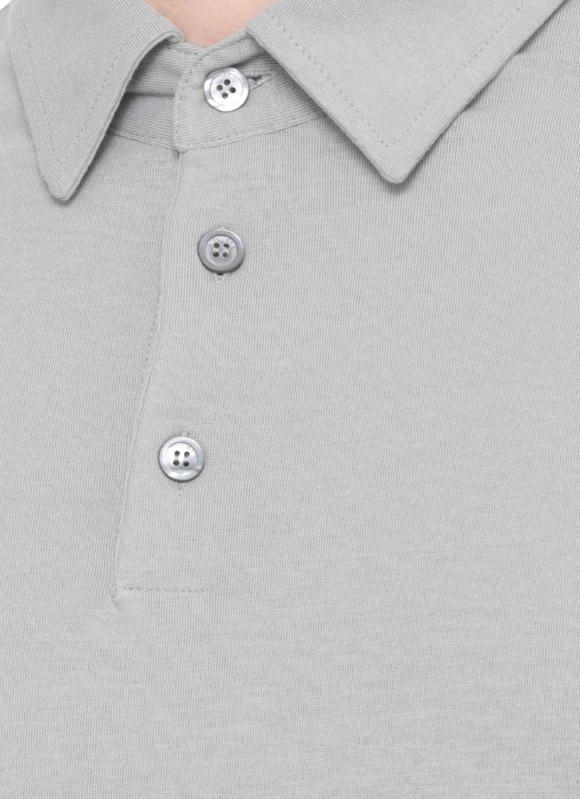 Zanone Grey Cotton Polo Shirt