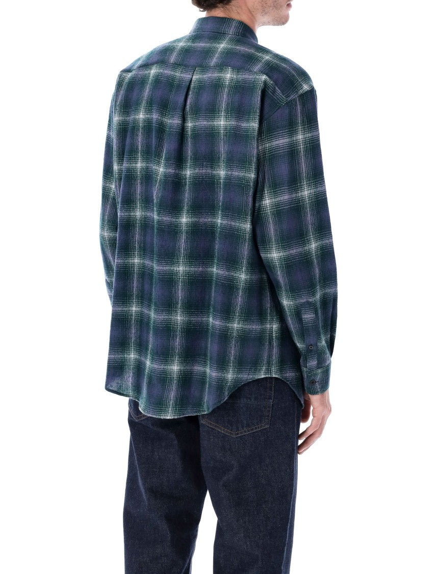 Auralee Airy Wool Check Relaxed-Fit Shirt