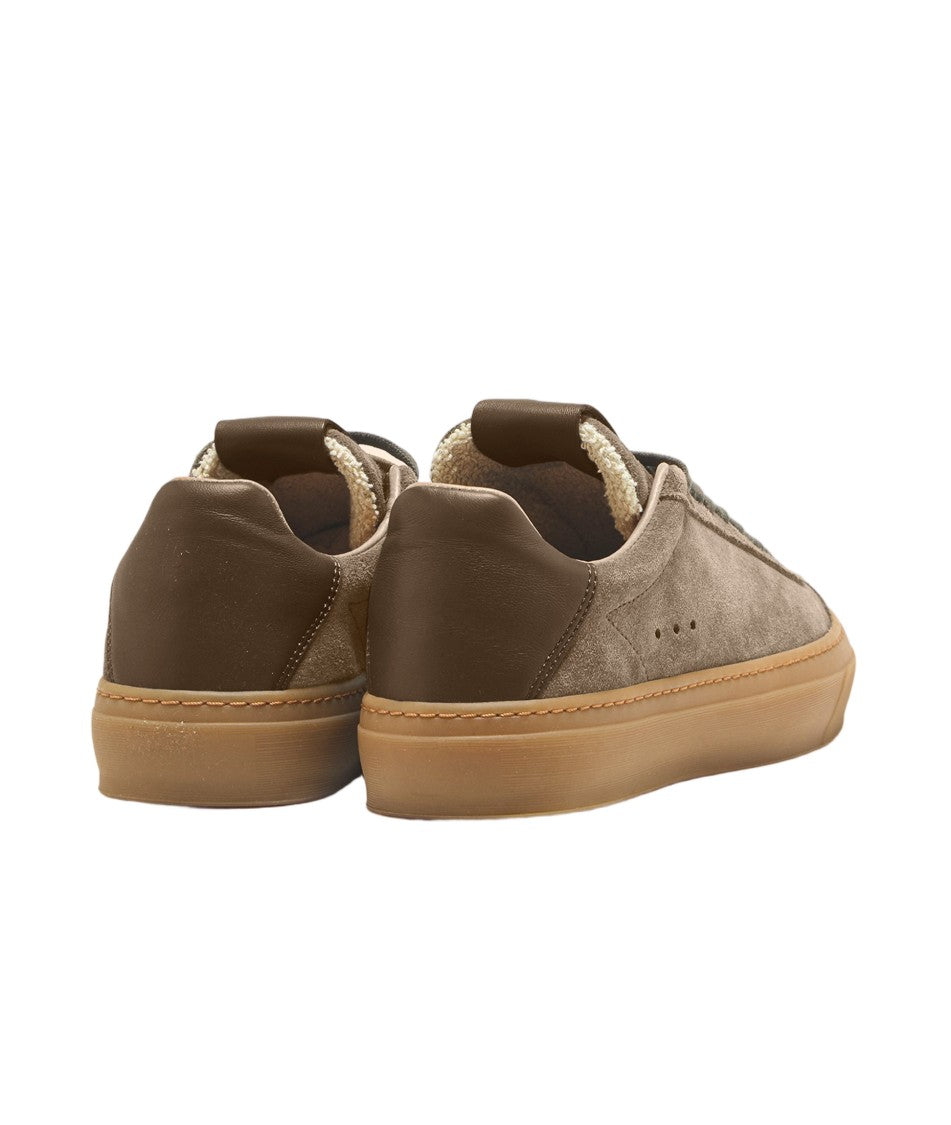 Aqua Alta Venice Taupe Sneakers With Suede And Leather Construction