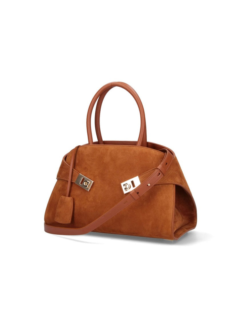 Ferragamo Medium "Hug" Bag – Brown/Striped