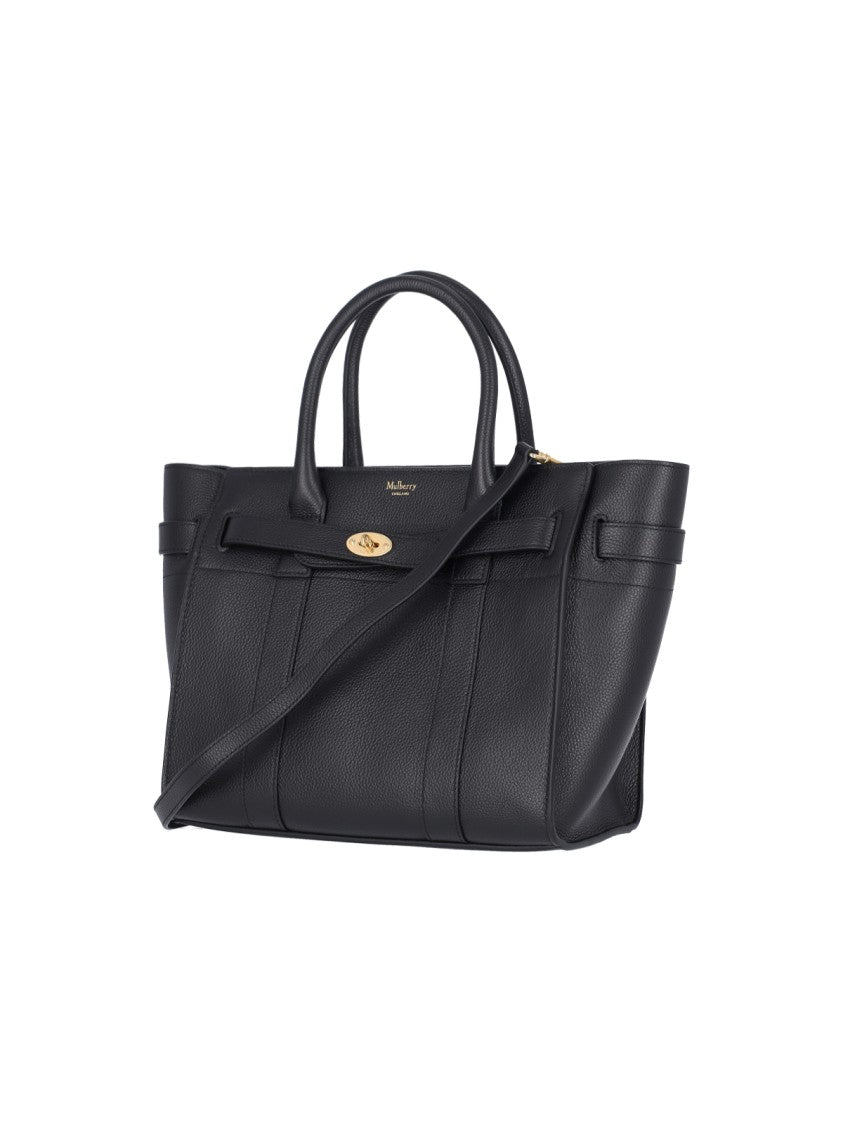 Mulberry Black Bayswater Hammered Leather Shoulder Bag