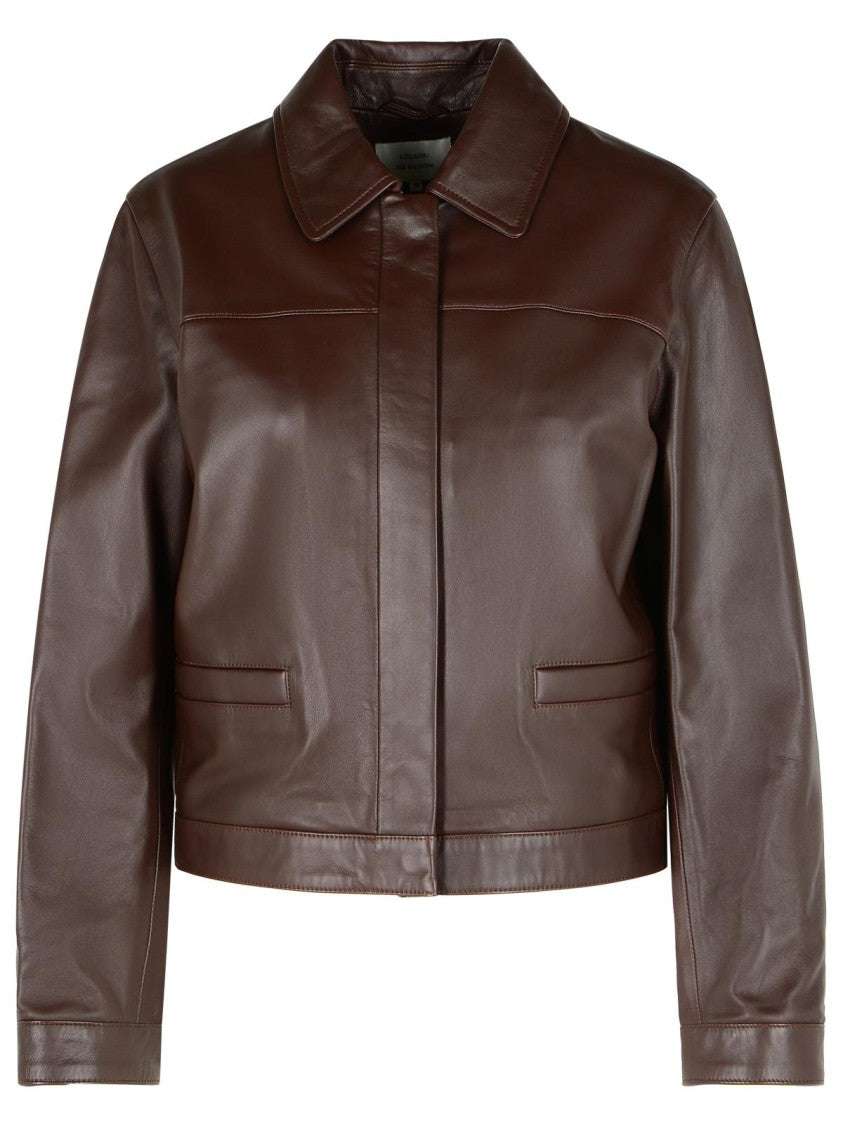 Loulou Studio Ascot' Brown Leather Jacket