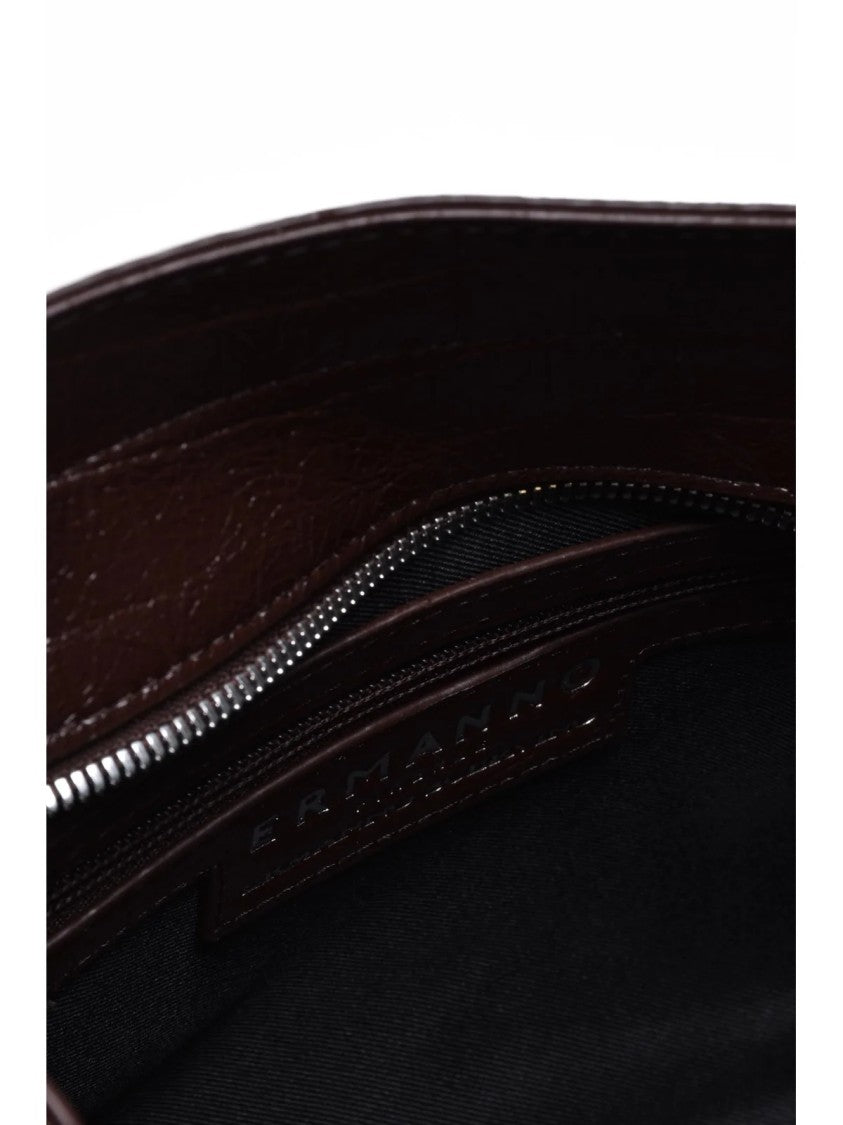 Ermanno Firenze Brown Polyurethane Crocodile Handbag