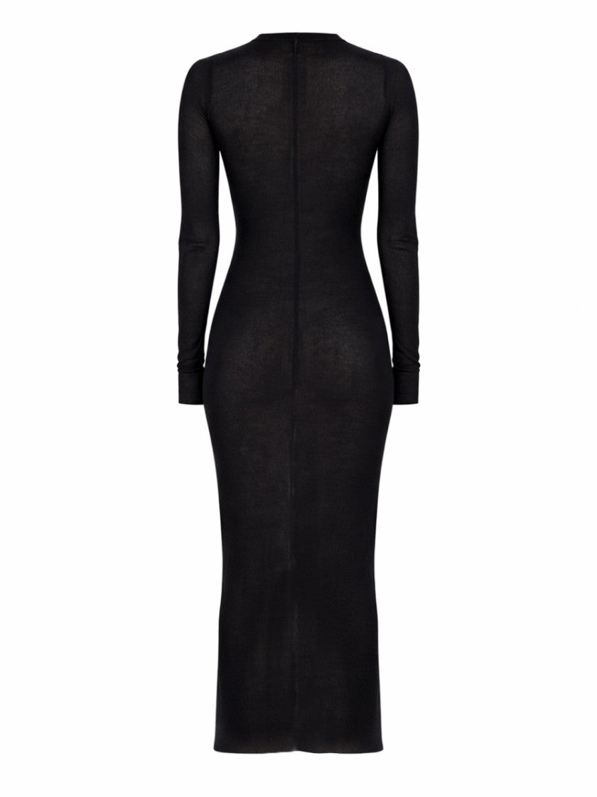 Rick Owens Body-Hugging Figure Slit Midi Dress