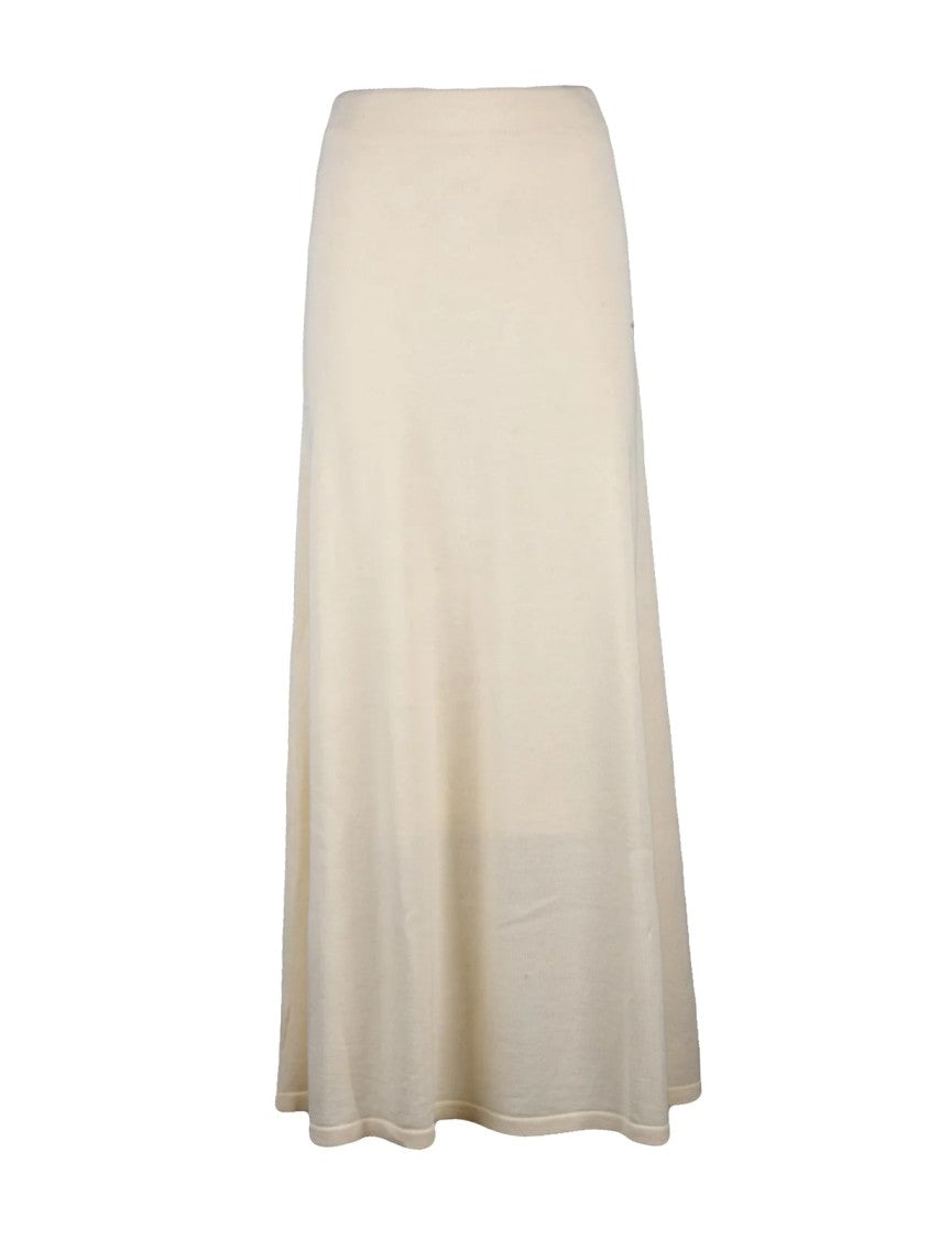 Suncoo Long Knit Skirt With Fluid Fit And Elastic Waistband