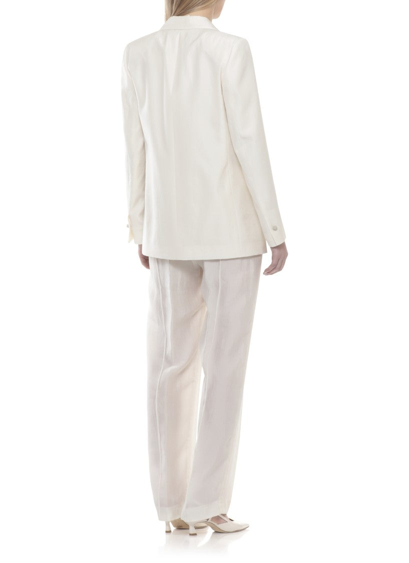 Fabiana Filippi Ivory Jewel Button Blazer