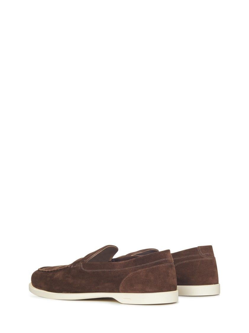 John Lobb Brown Suede Loafers With Super Flex Sole