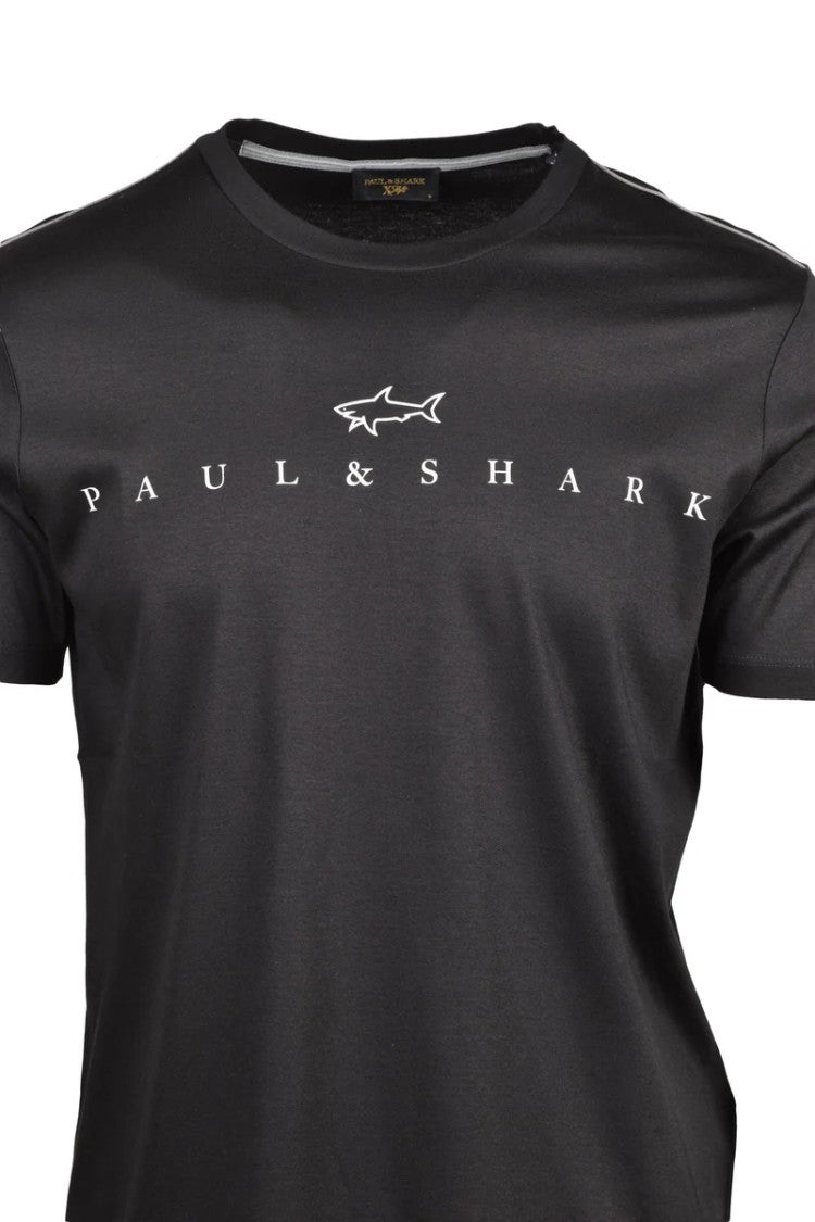 Paul & Shark Black Cotton Lyocell T-Shirt