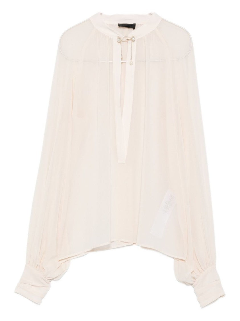 Liu Jo Avorio Blouse With Voluminous Sleeves