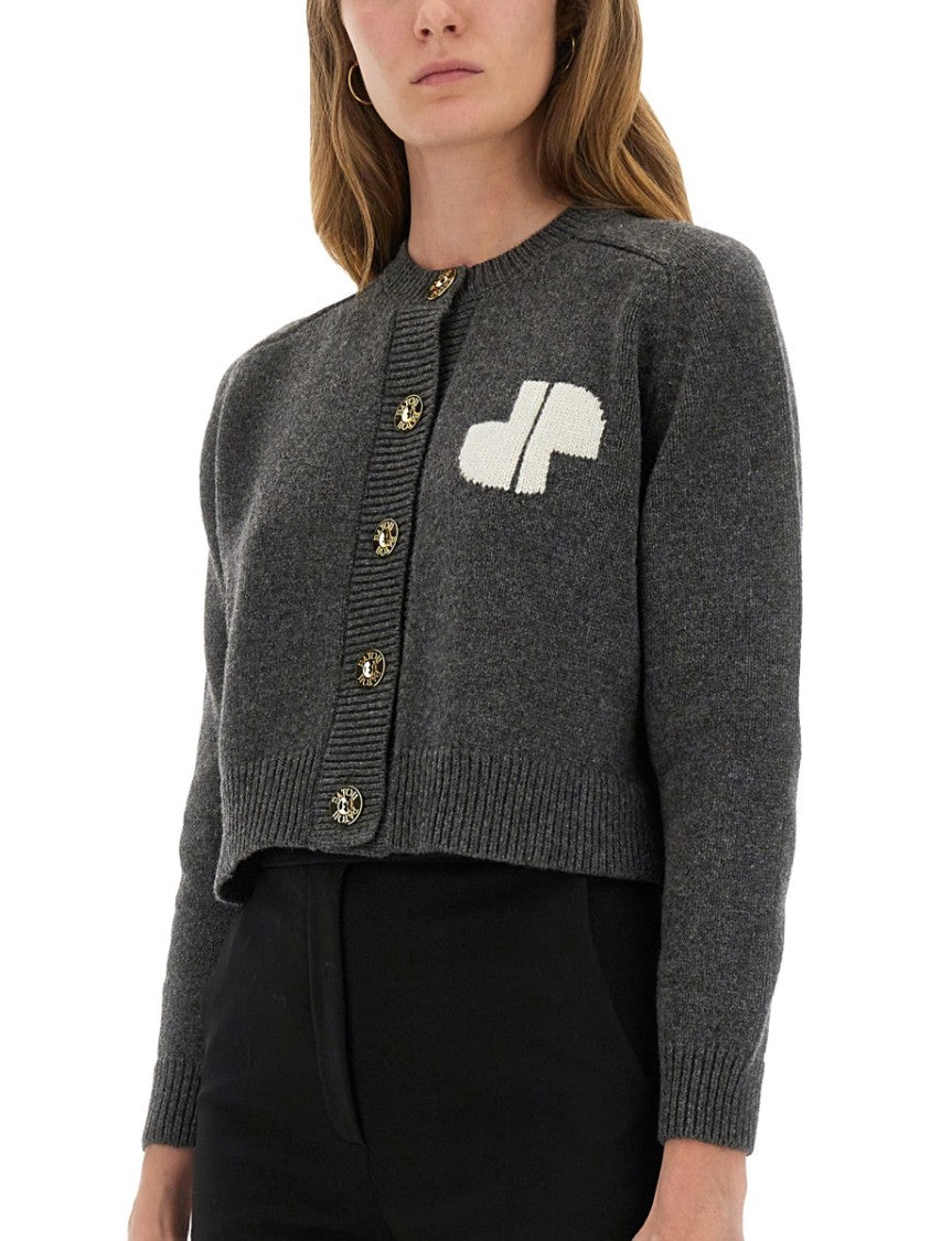 Patou Cropped Cardigan With Round Neckline And Logo Detail