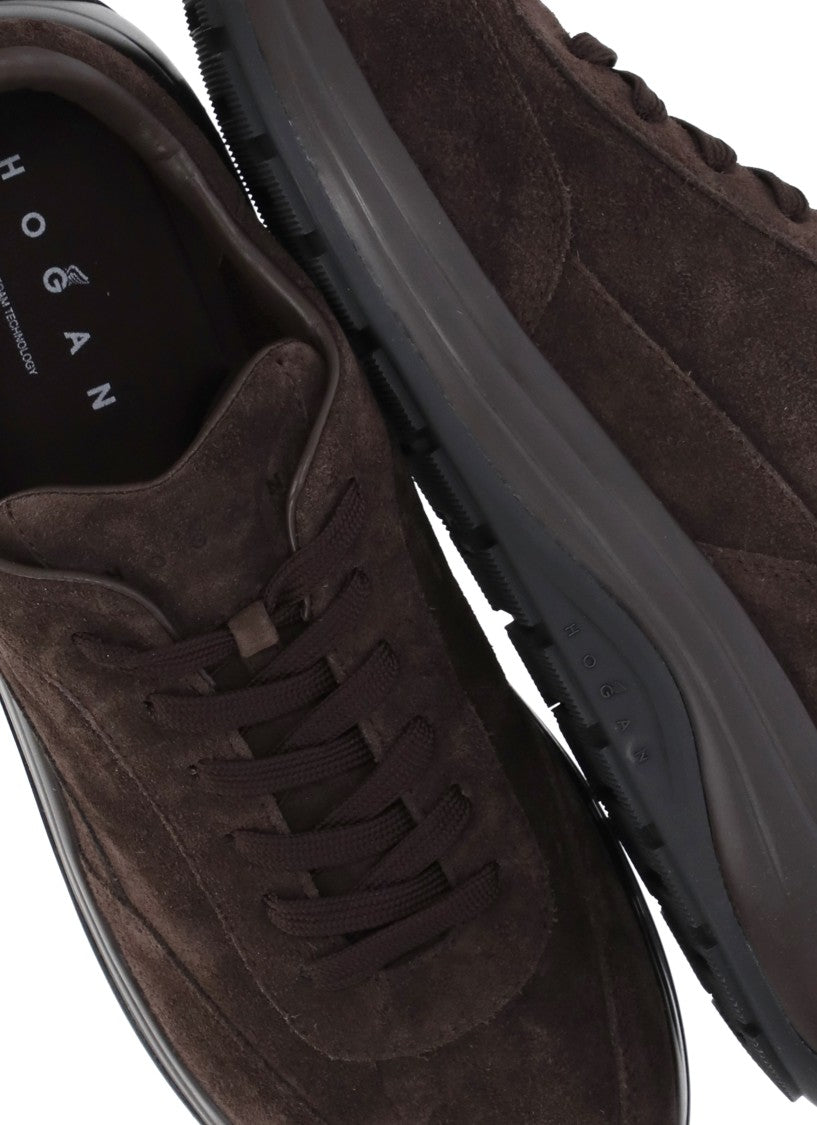 Hogan Brown Suede Low-Top Sneakers